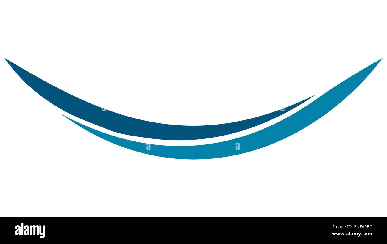 Kurvenlinie Meer, Swoosh Welle, Streifen Symbol Band Wirbel Stock Vektor