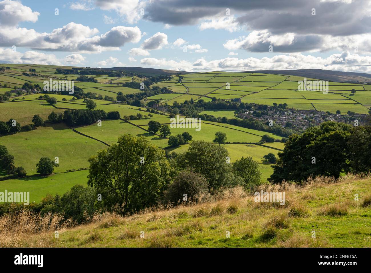 Landschaft um das Dorf Rainow in Cheshire, Nordengland. Stockfoto