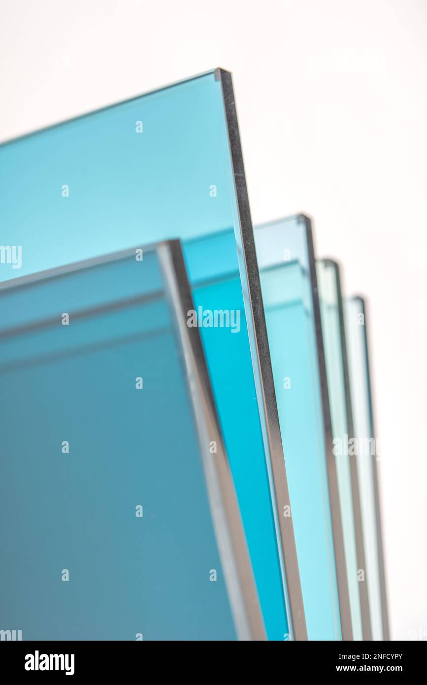 Blätter der Fabrik zur Herstellung von gehärtetem klar Float Glasscheiben auf Maß geschnitten Stockfoto