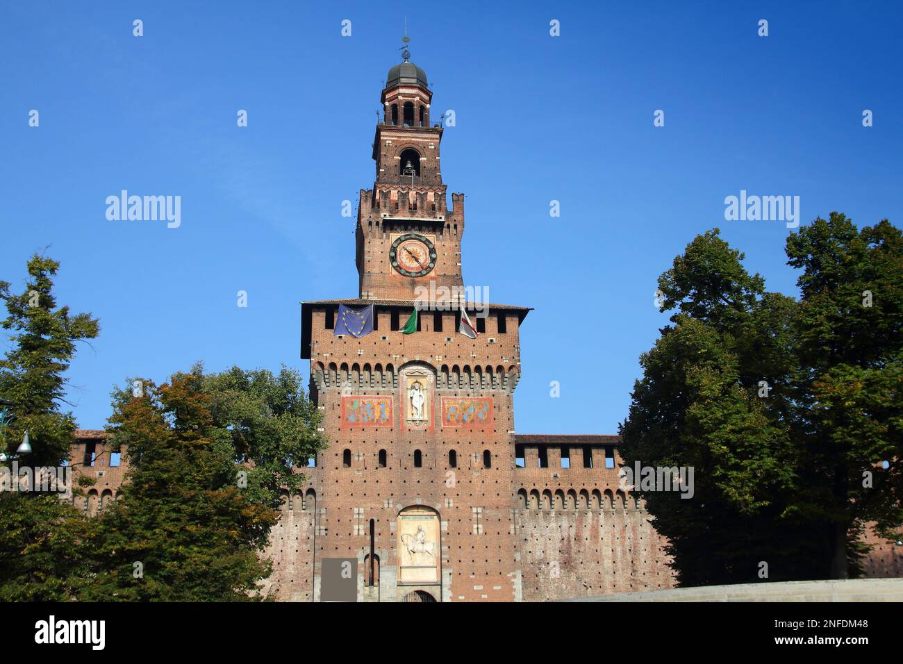 Mailand, Italien. Castello Sforzesco (Castello Sforzesco) - altes Wahrzeichen der Lombardei. Stockfoto
