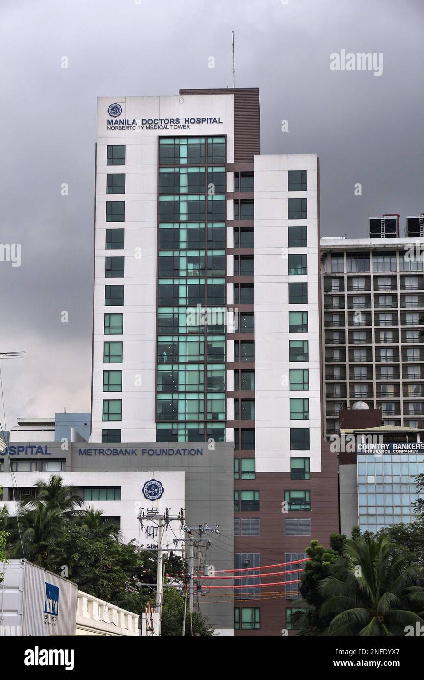 MANILA, PHILIPPINEN - 24. NOVEMBER 2017: Manila Doctor's Hospital, Philippinen. Es gibt 1.800 Krankenhäuser mit insgesamt 98.000 Patientenbetten in den Phi Stockfoto