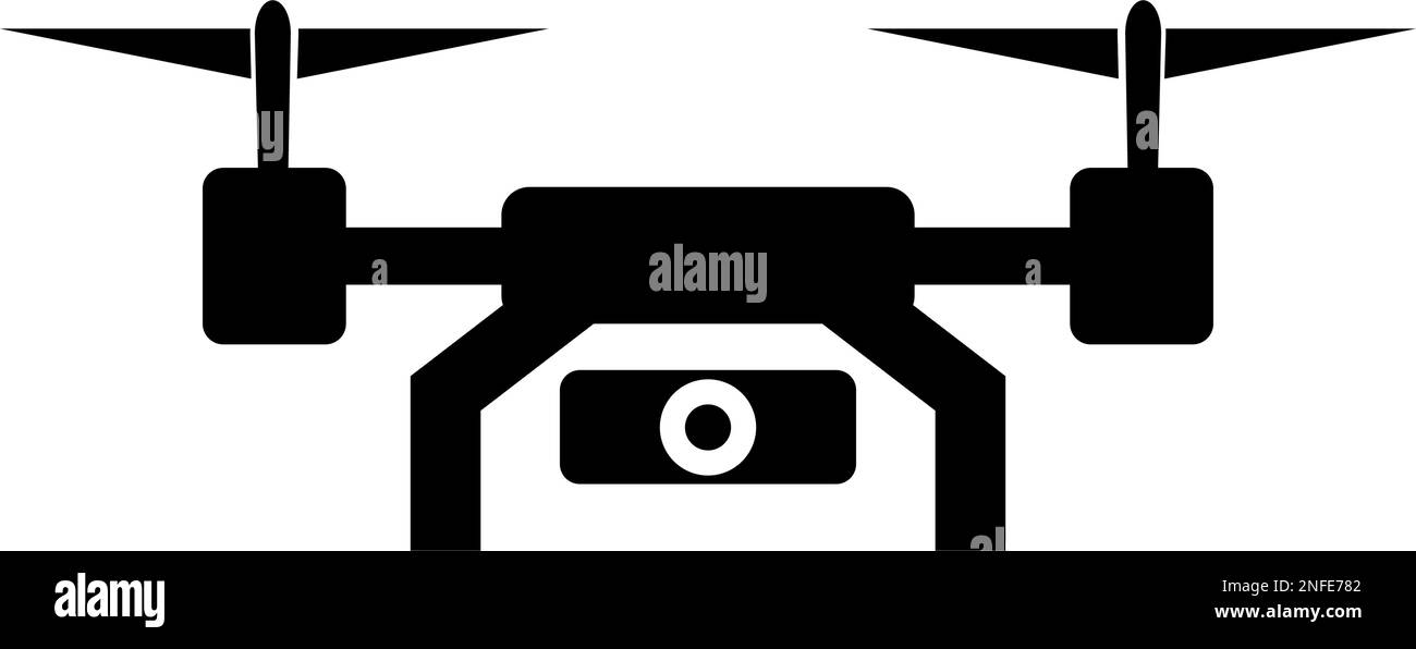 Drohne im Flug. Unbemannte Aufklärungsflugzeuge. Bearbeitbarer Vektor. Stock Vektor