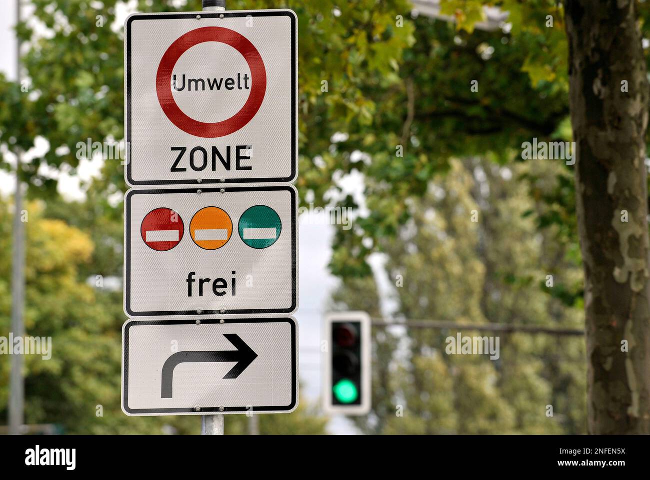 Ein Schild weist am Mittwoch, 1. Oktober 2008, in Gelsenkirchen auf