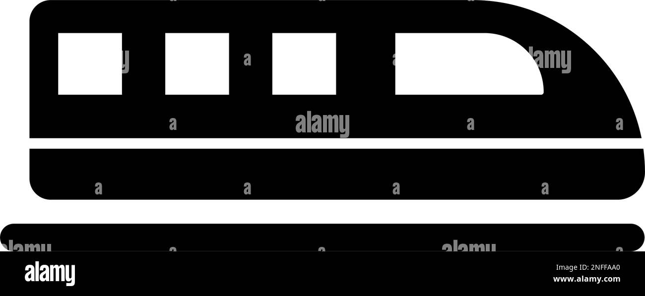 Silhouette des Hochgeschwindigkeitszugs. Bearbeitbarer Vektor. Stock Vektor