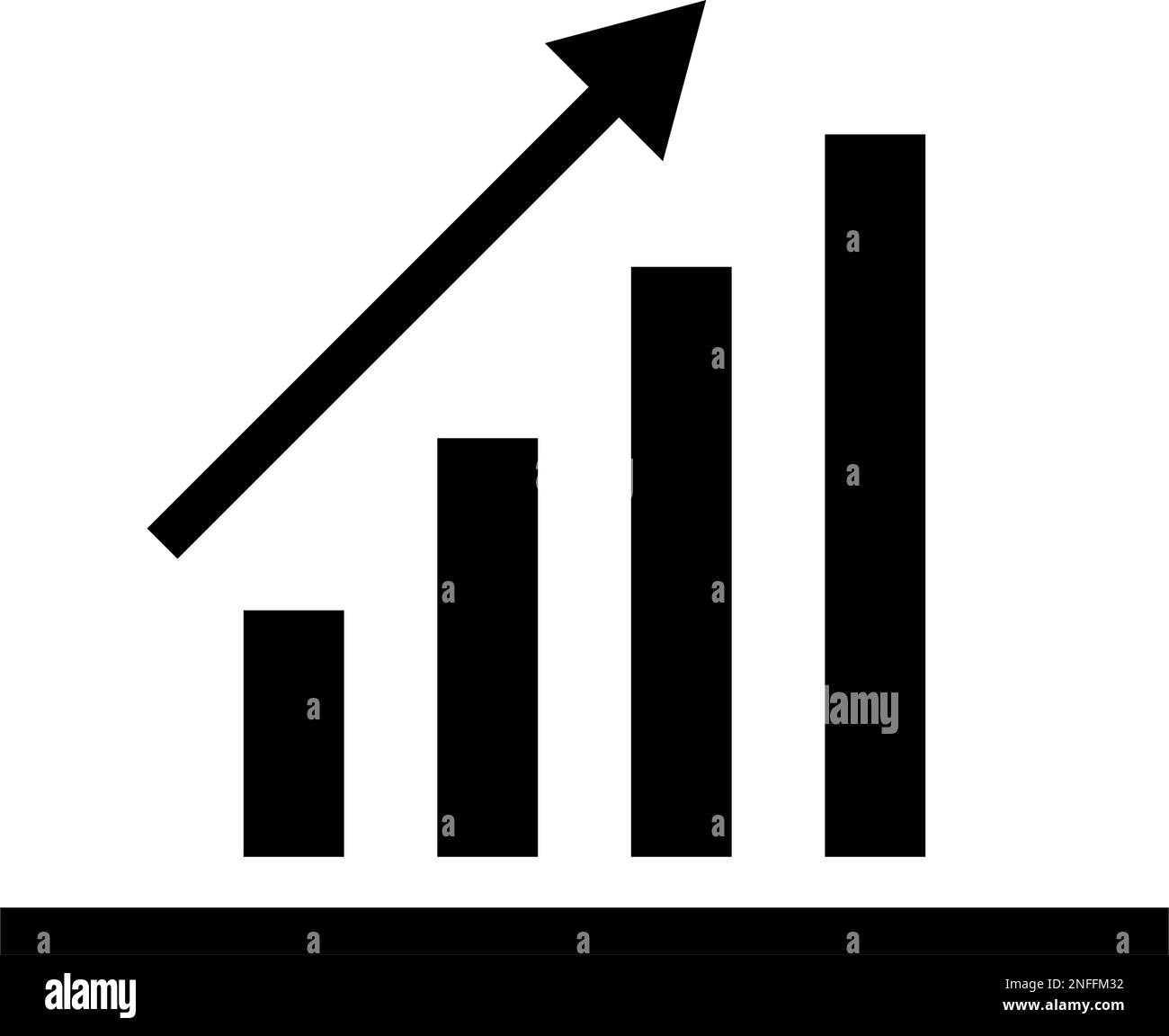 Silhouettensymbol für Wachstumsdiagramm. Wachsendes Diagramm. Bearbeitbarer Vektor. Stock Vektor