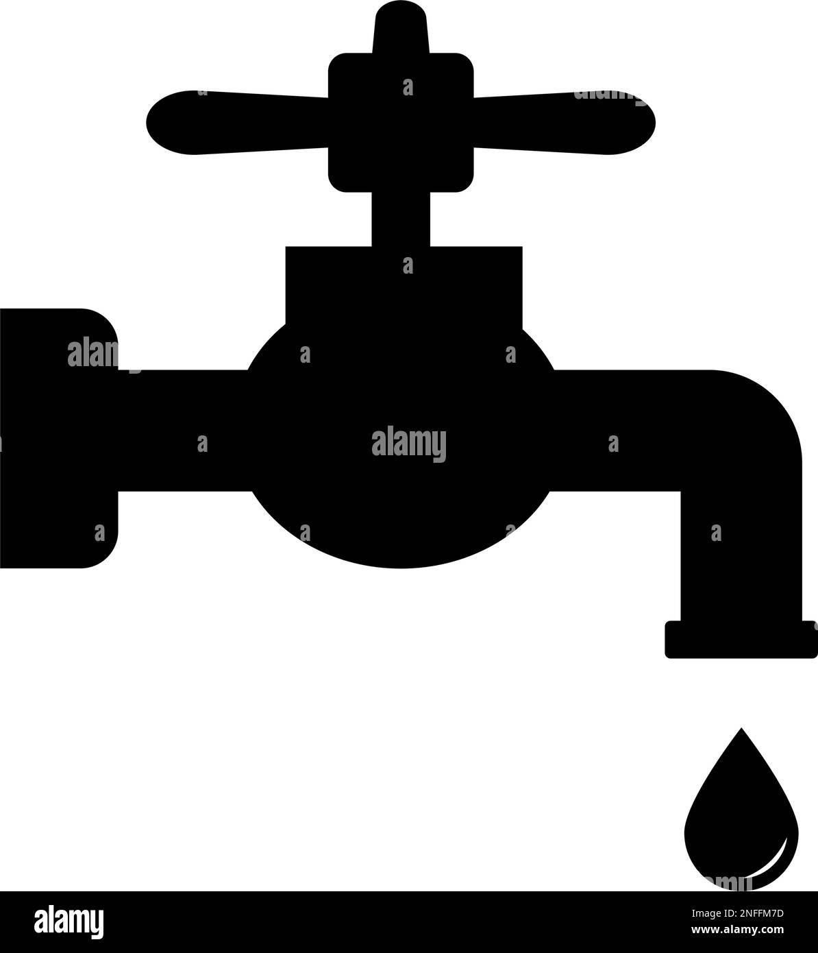 Symbol für Wasserhahn. Wasserversorgungsanlagen. Bearbeitbarer Vektor. Stock Vektor
