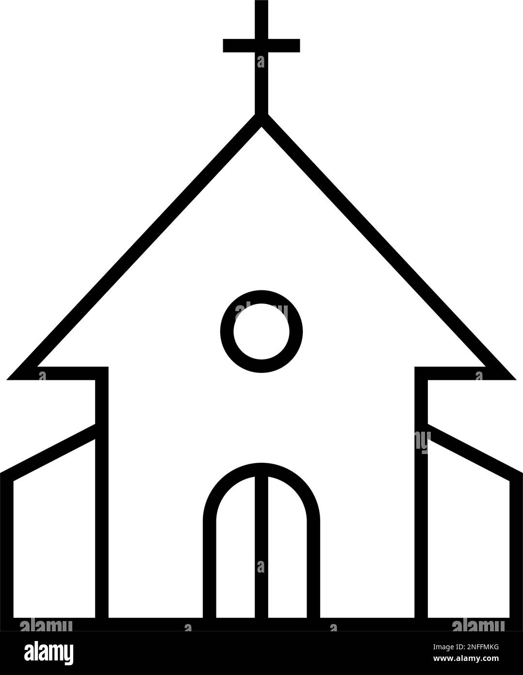 Christliche Kirchensymbol. Verehrung. Bearbeitbarer Vektor. Stock Vektor