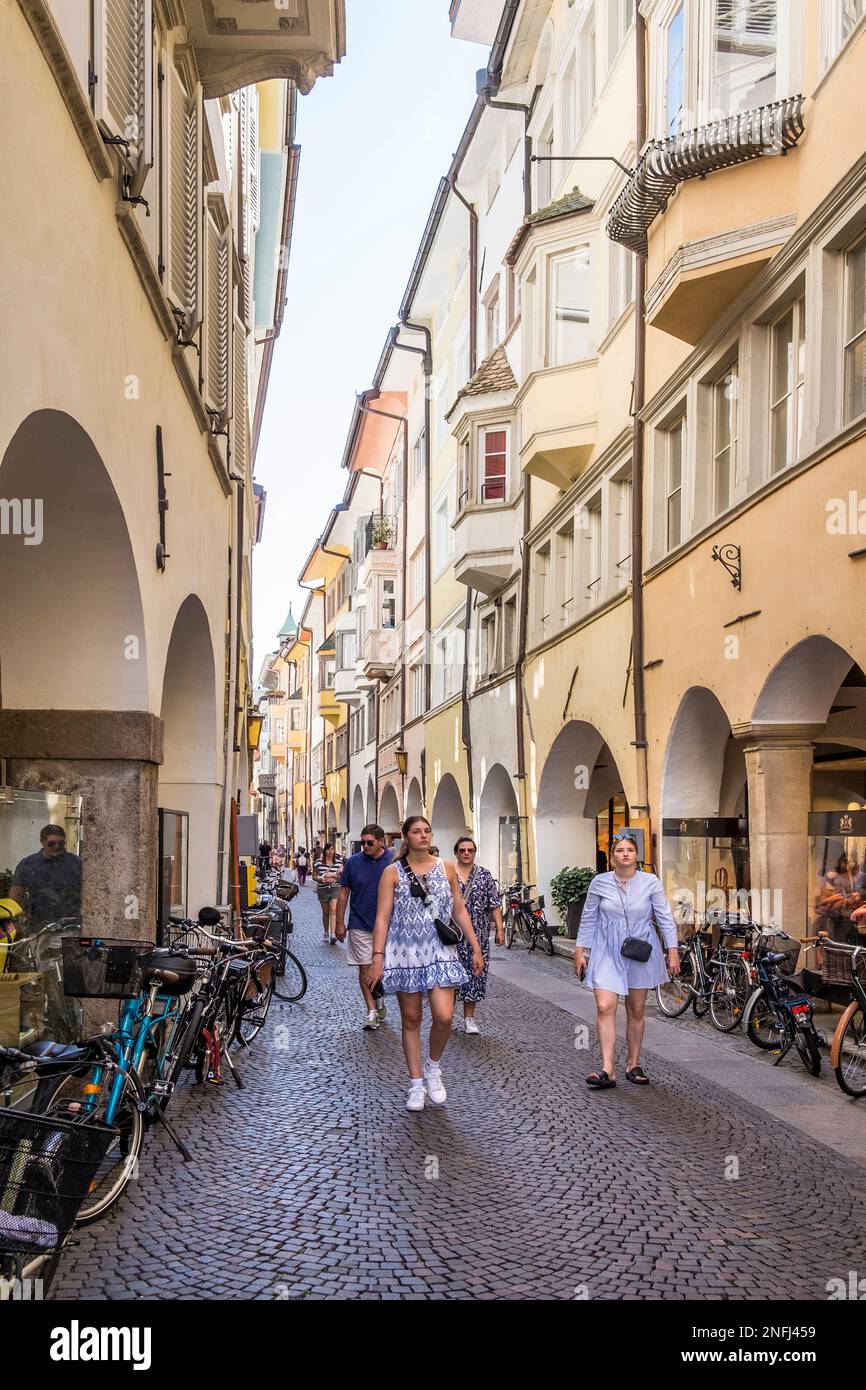 Italien. Trentino Alto Adige. Bozen. Bozen. In die Altstadt Stockfoto