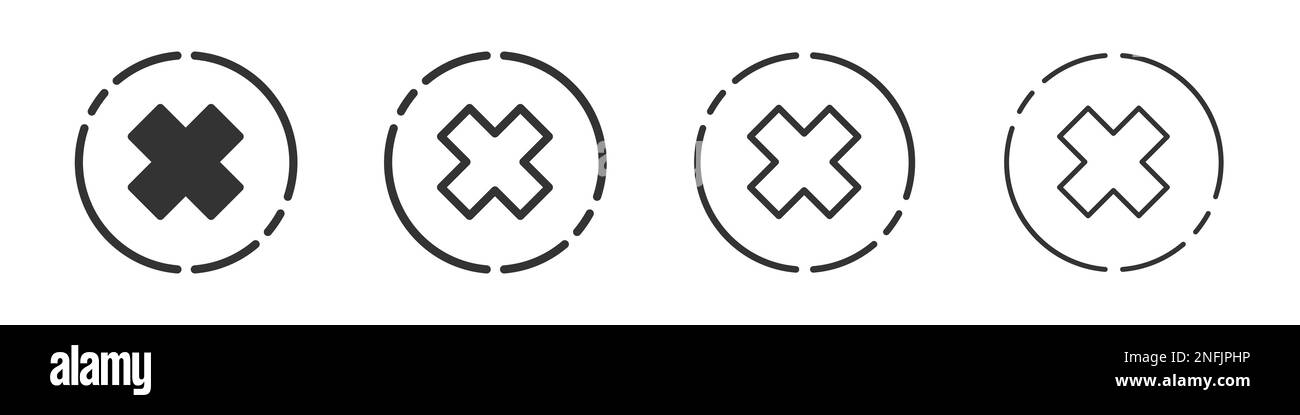 Cross Icons Kollektion in zwei verschiedenen Styles und verschiedenen Konturen. Vektordarstellung EPS10 Stock Vektor
