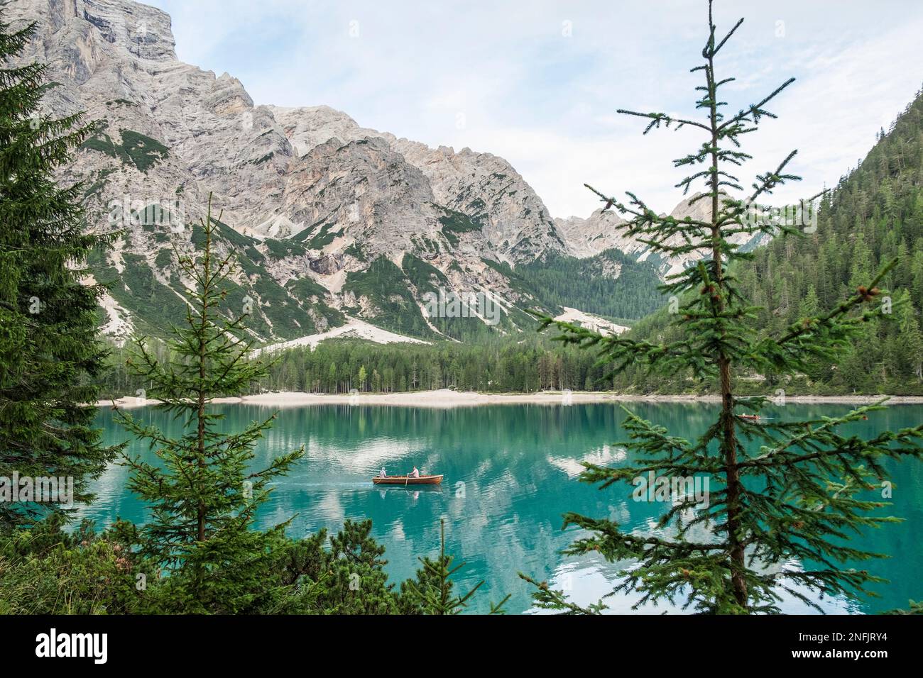 Italien. Trentino Alto Adige. Braies See. lago di Braies Stockfoto