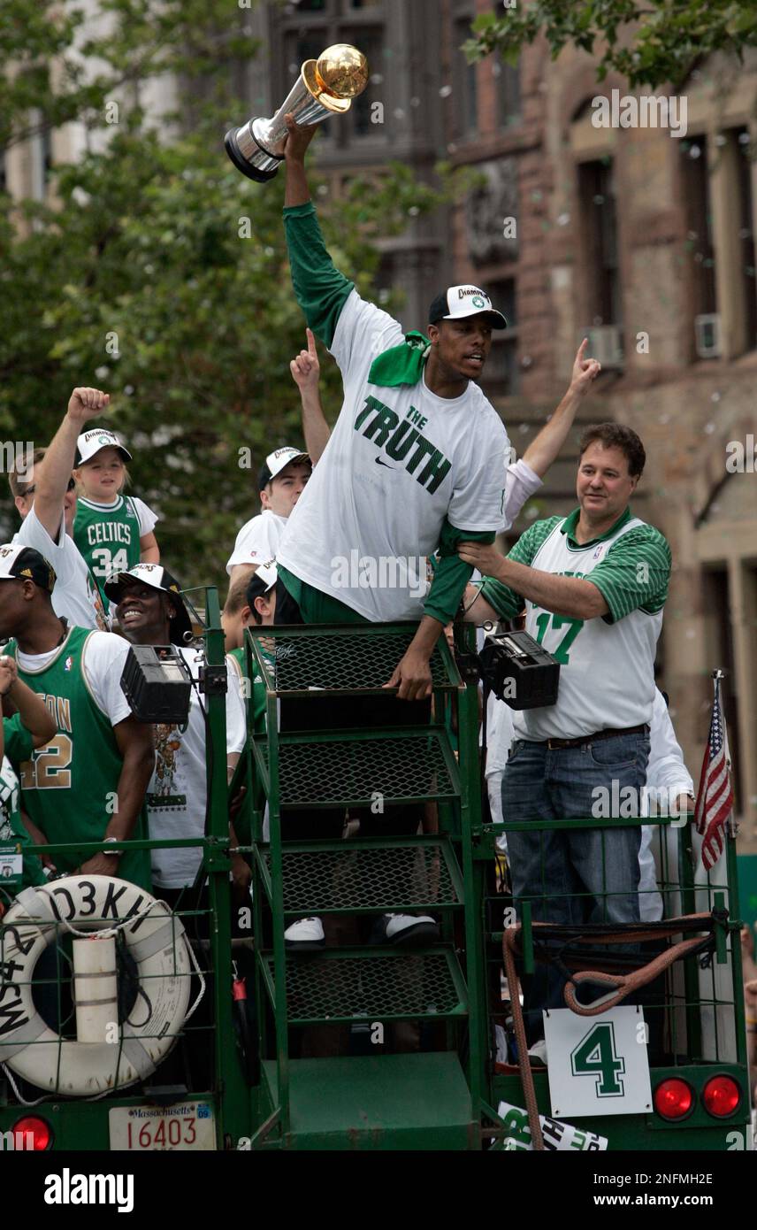 Boston Celtics captain Paul Pierce lifts the MVP Championship Series