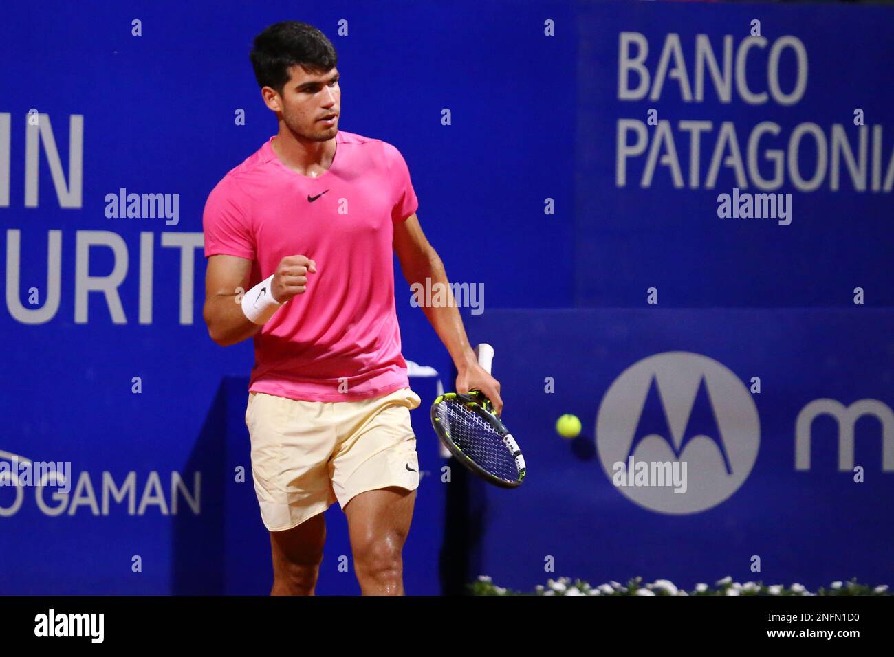 Carlos Alcaráz Tenista Español en el ATP de Buenos Aires Stockfoto