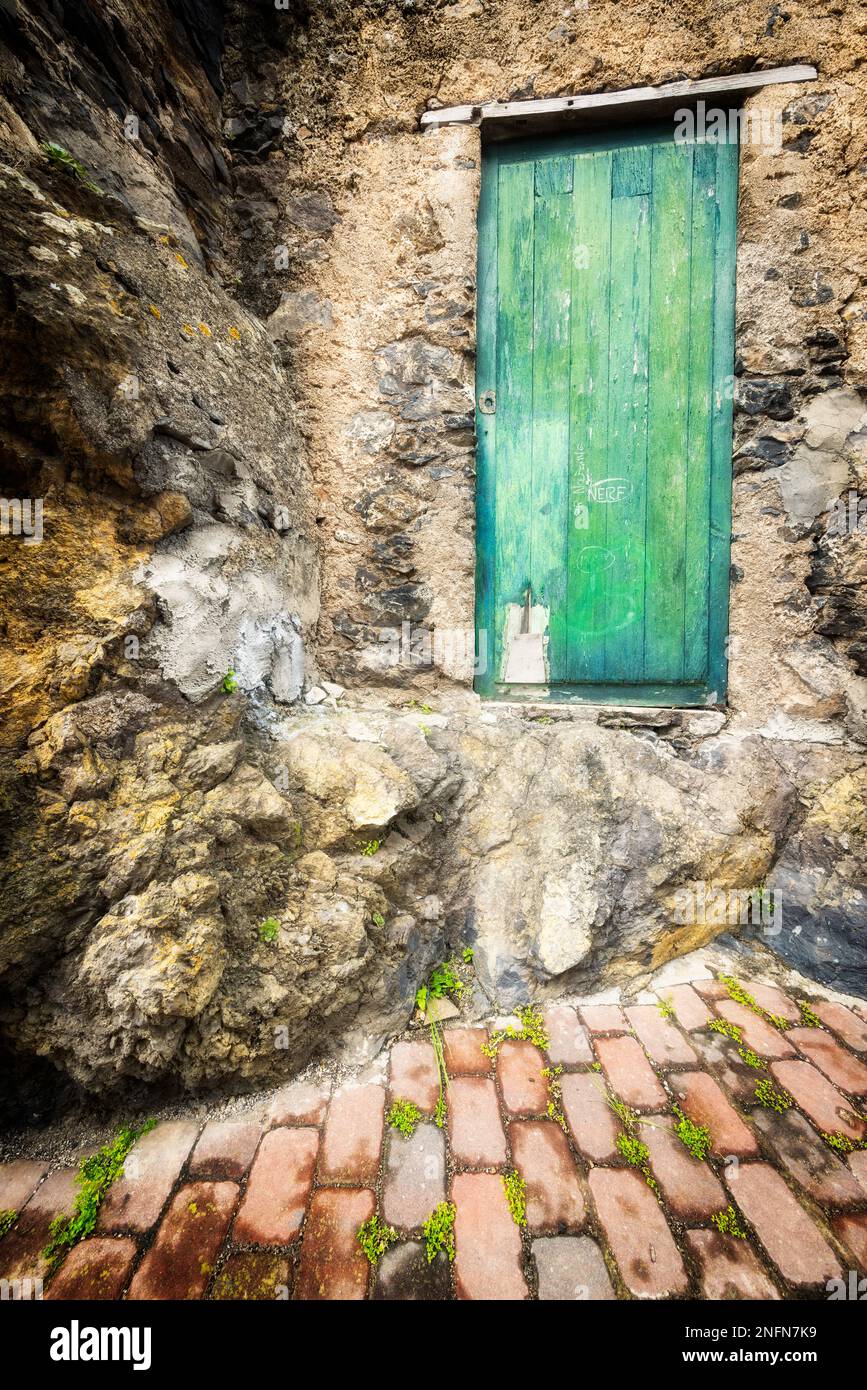 Grüne Tür, El Palmar, Teneriffa, Kanarische Inseln, Spanien Stockfoto