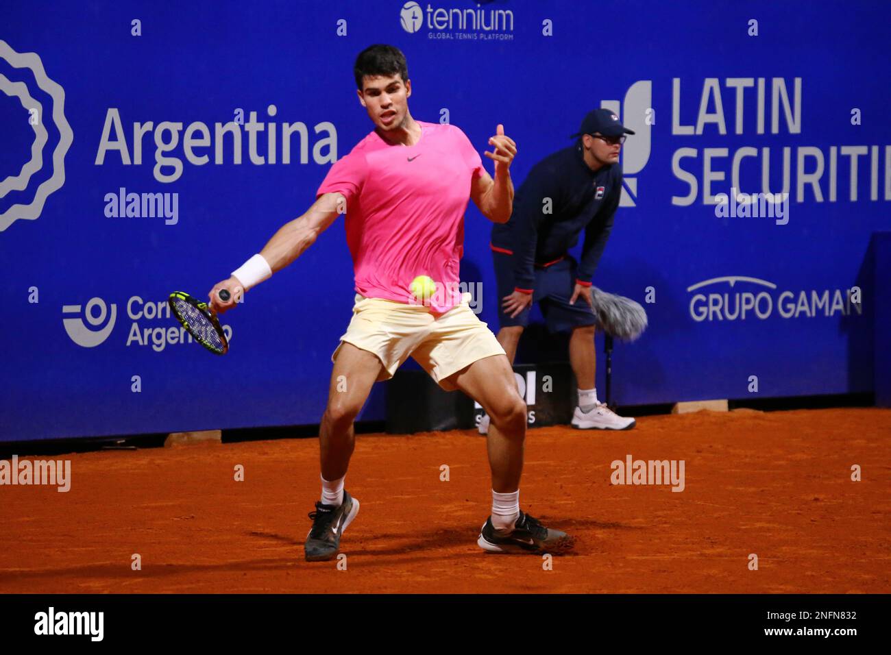 Carlos Alcaráz Tenista Español en el ATP de Buenos Aires Stockfoto