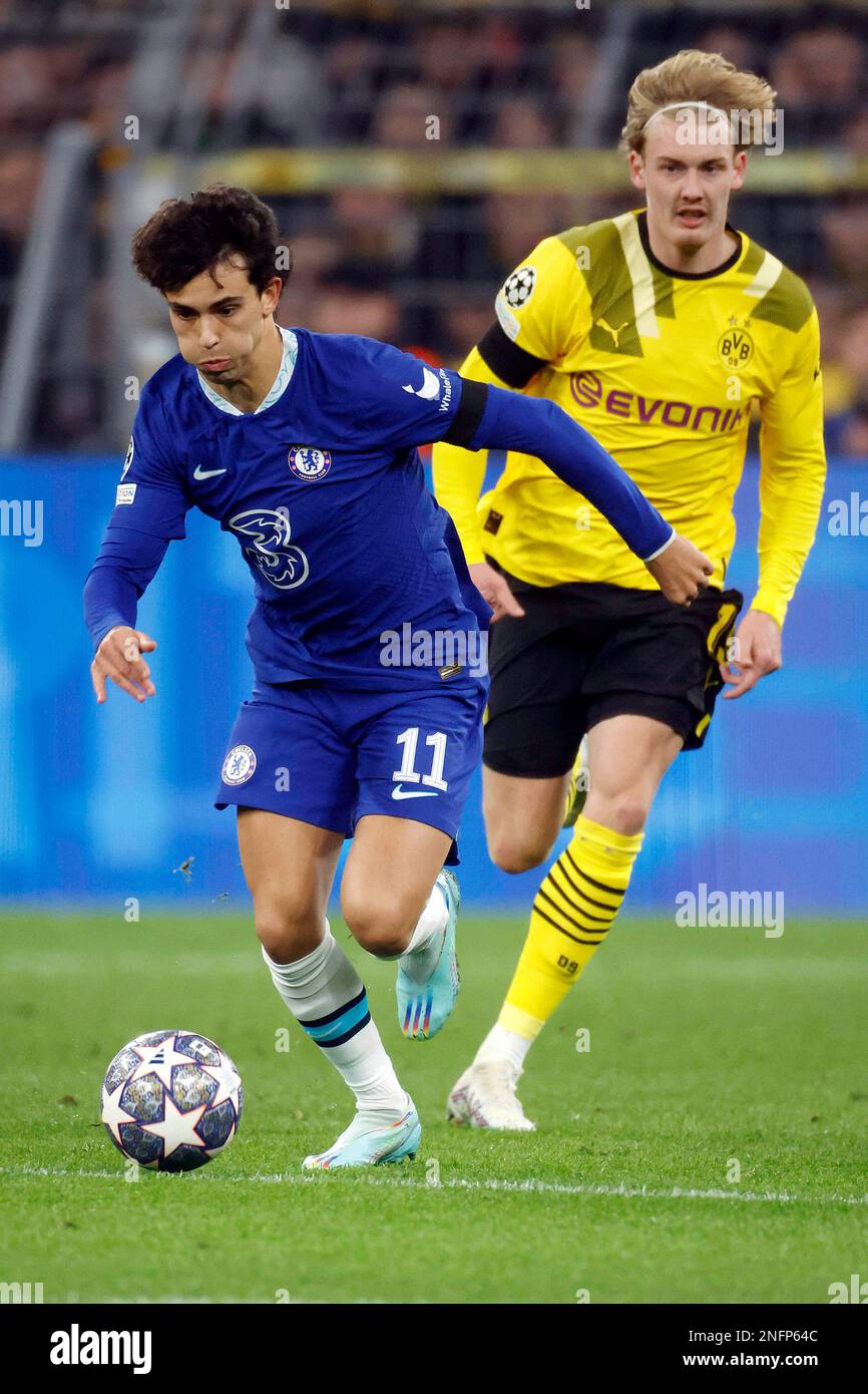 Dortmund, Deutschland, UEFA Champions League, Achtelfinale Borussia Dortmund : Chelsea FC 1-0 15. 02. 2023 im Signal-Iduna Park in Dortmund Joao FELIX Stockfoto