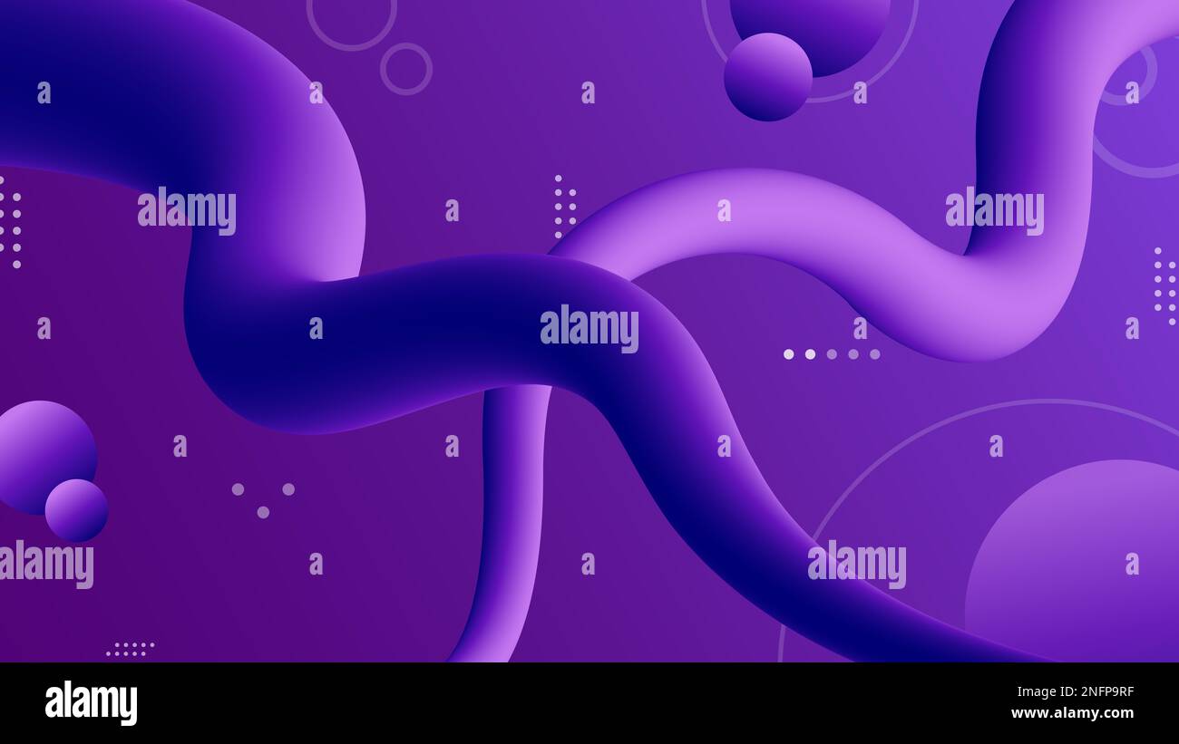 Moderne Form fließende Farbe und Planeten, 3D-Kurven, 3D-Formen, Planeten und Kreise, moderner Hintergrund, Moderne Kunst Stockfoto
