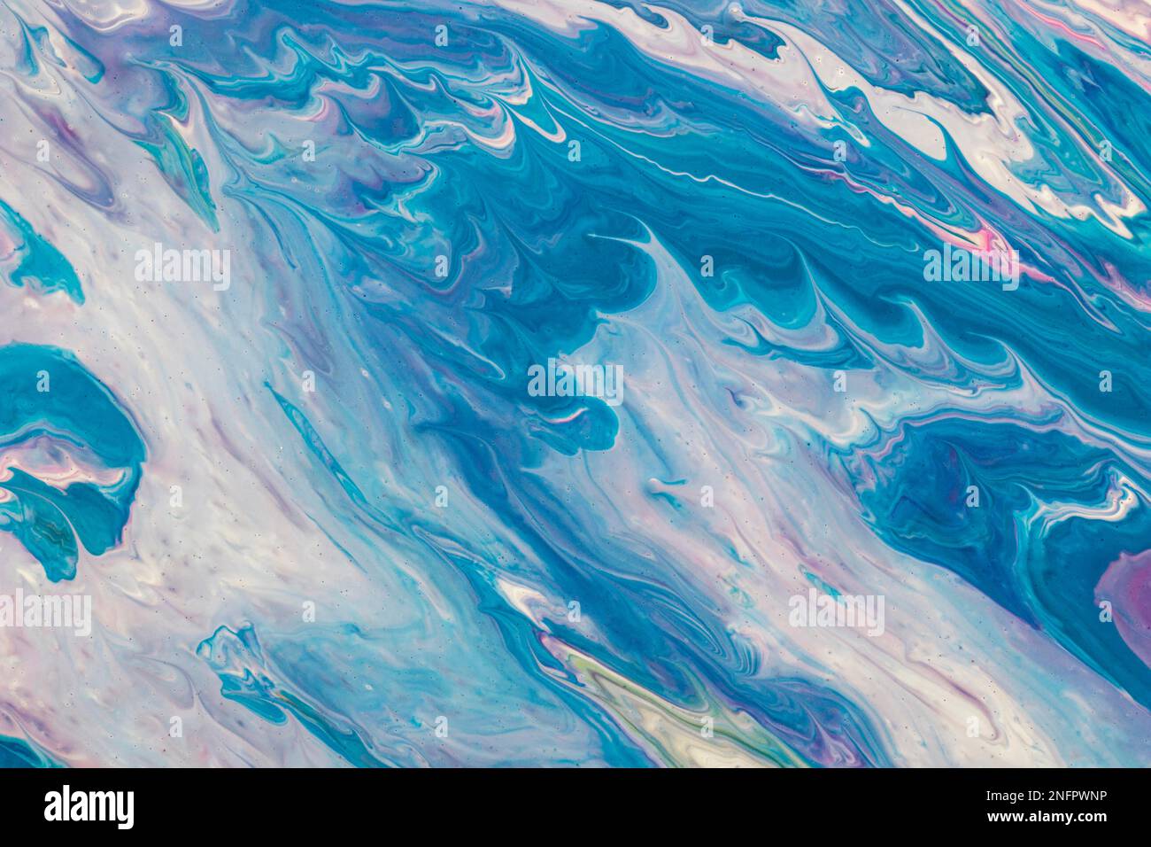 Blaue Farbtöne Entwässerungstechnik Acryl-Design Stockfoto