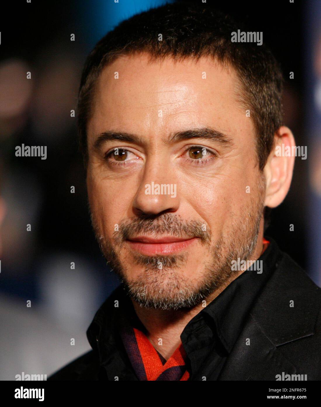 U.S. actor Robert Downey Jr. arrives for the screening of the movie "Iron Man", in Rome, Wednesday, April 23, 2008.(AP Photo/Alessandra Tarantino) Stockfoto
