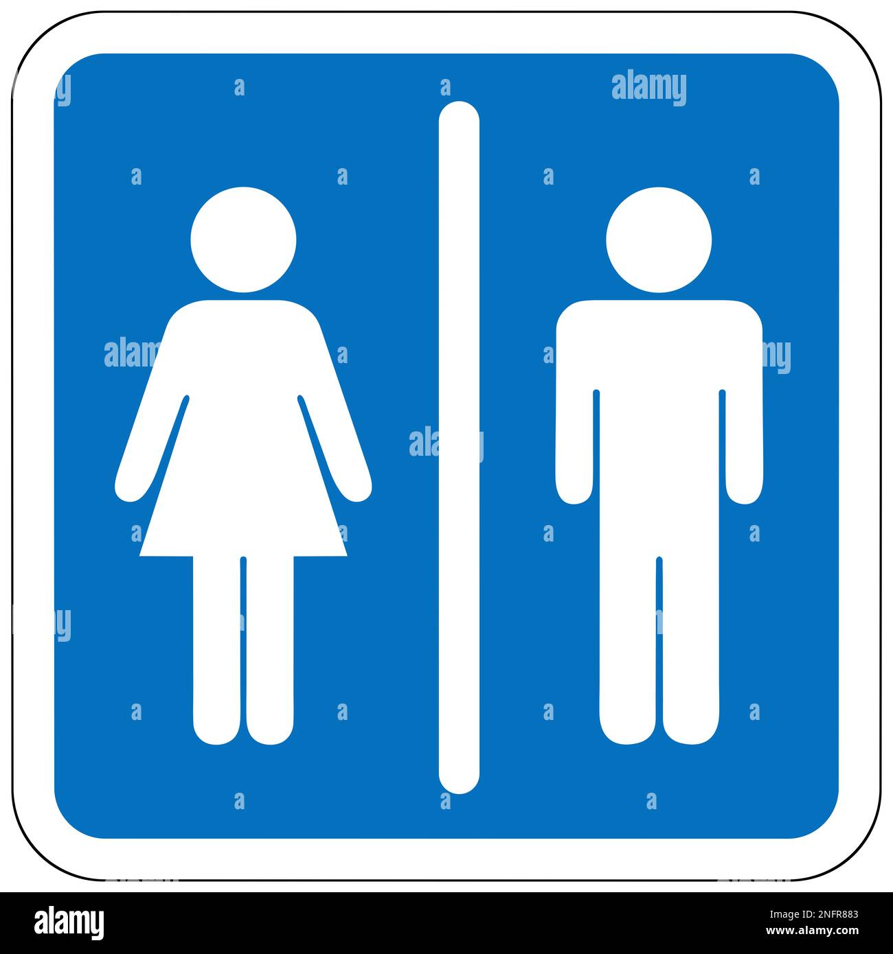 Zeichen für Männer und Frauen auf den Toiletten Stockfoto