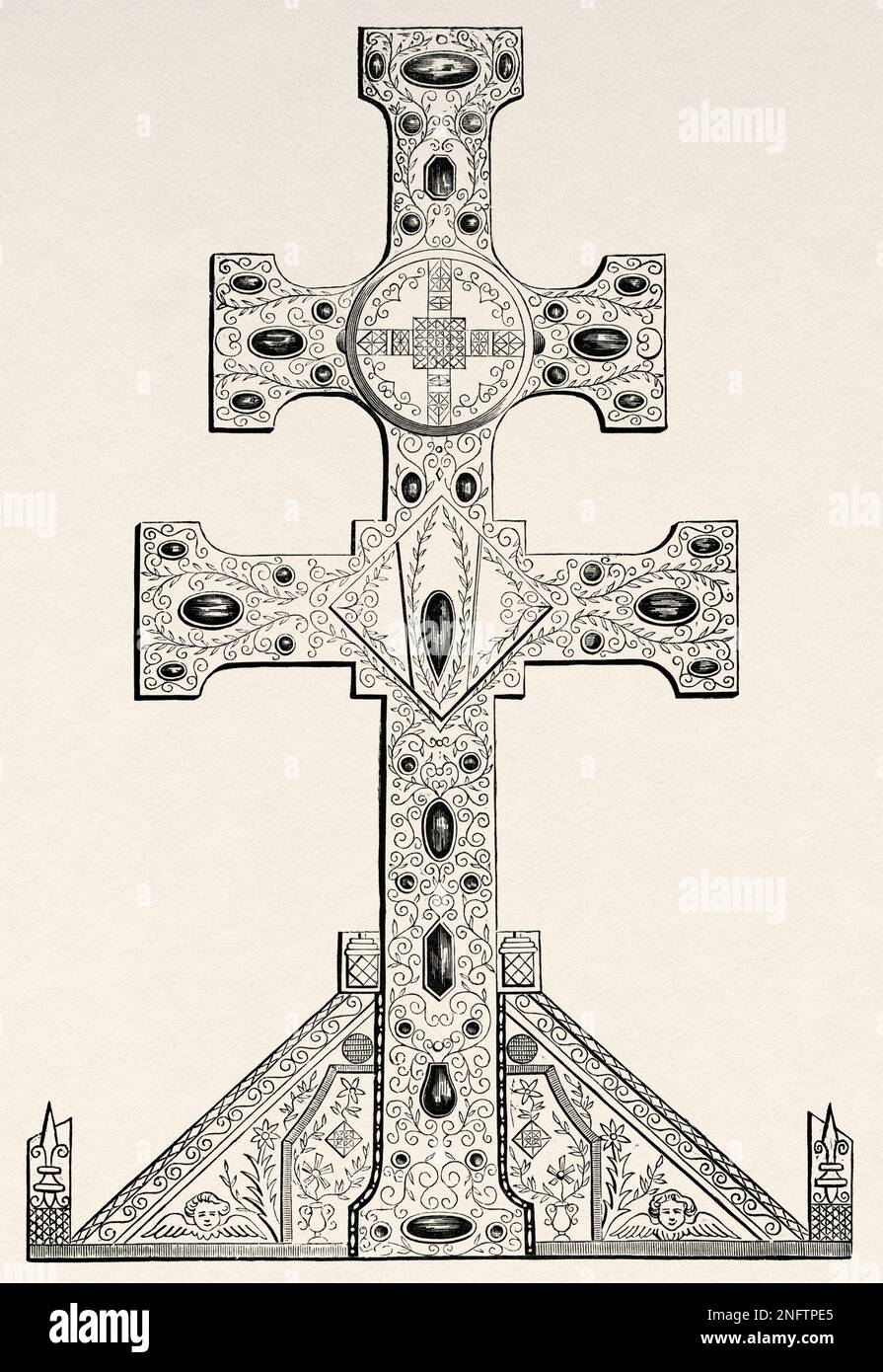 Altarkreuz von St. Eligius. Die Kunst des Mittelalters und zur Zeit der Renaissance von Paul Lacroix, 1874 Stockfoto
