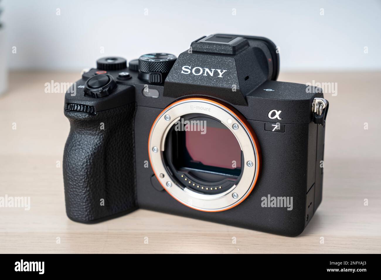 Sony Alpha A7 IV Hybrid MILC Kamera ohne Spiegel, Kameragehäuse. Die beste spiegellose Kamera. Sony Alpha Stockfoto