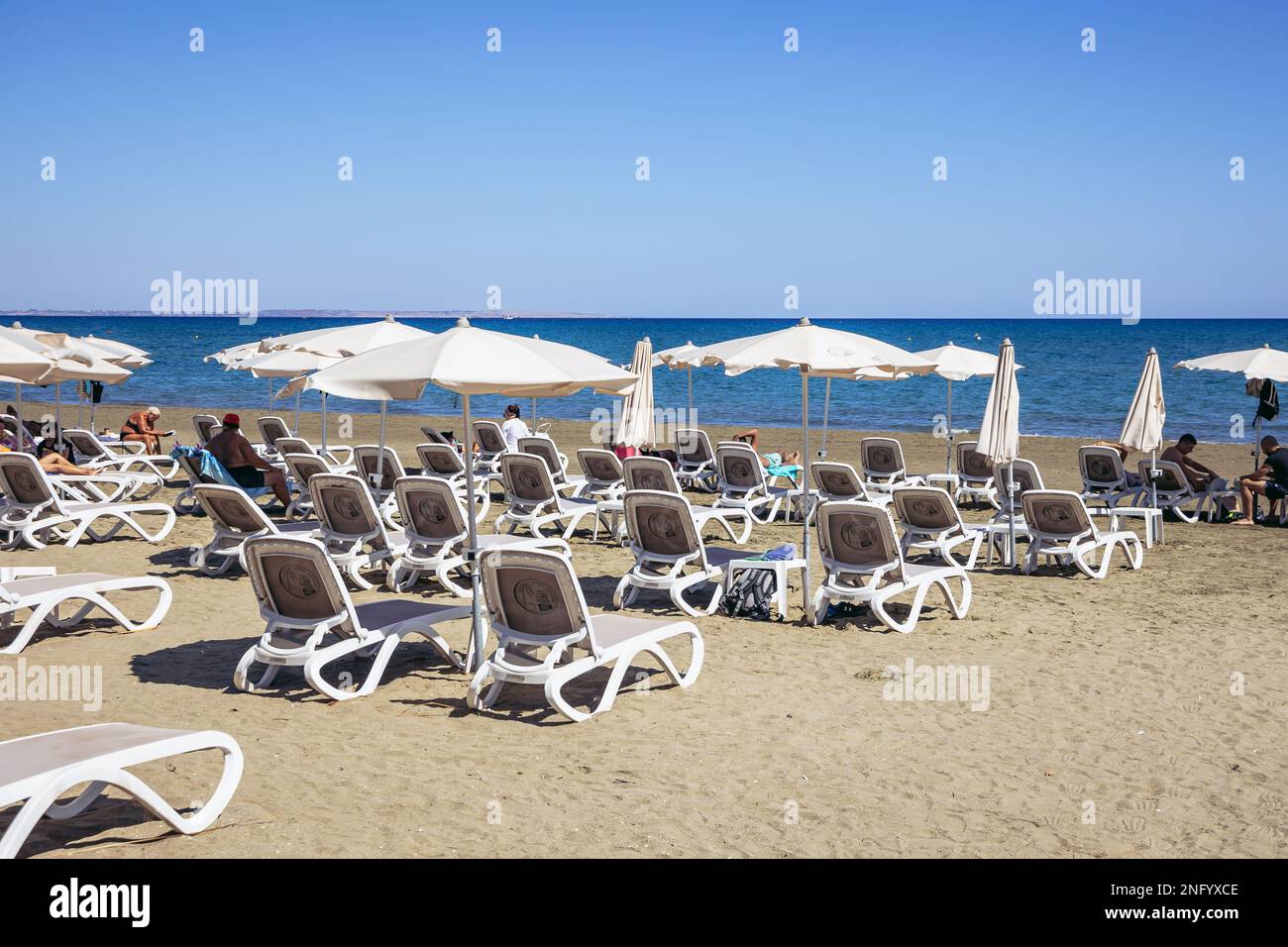 Mackenzie Beach in Larnaca, Zypern Inselland Stockfoto