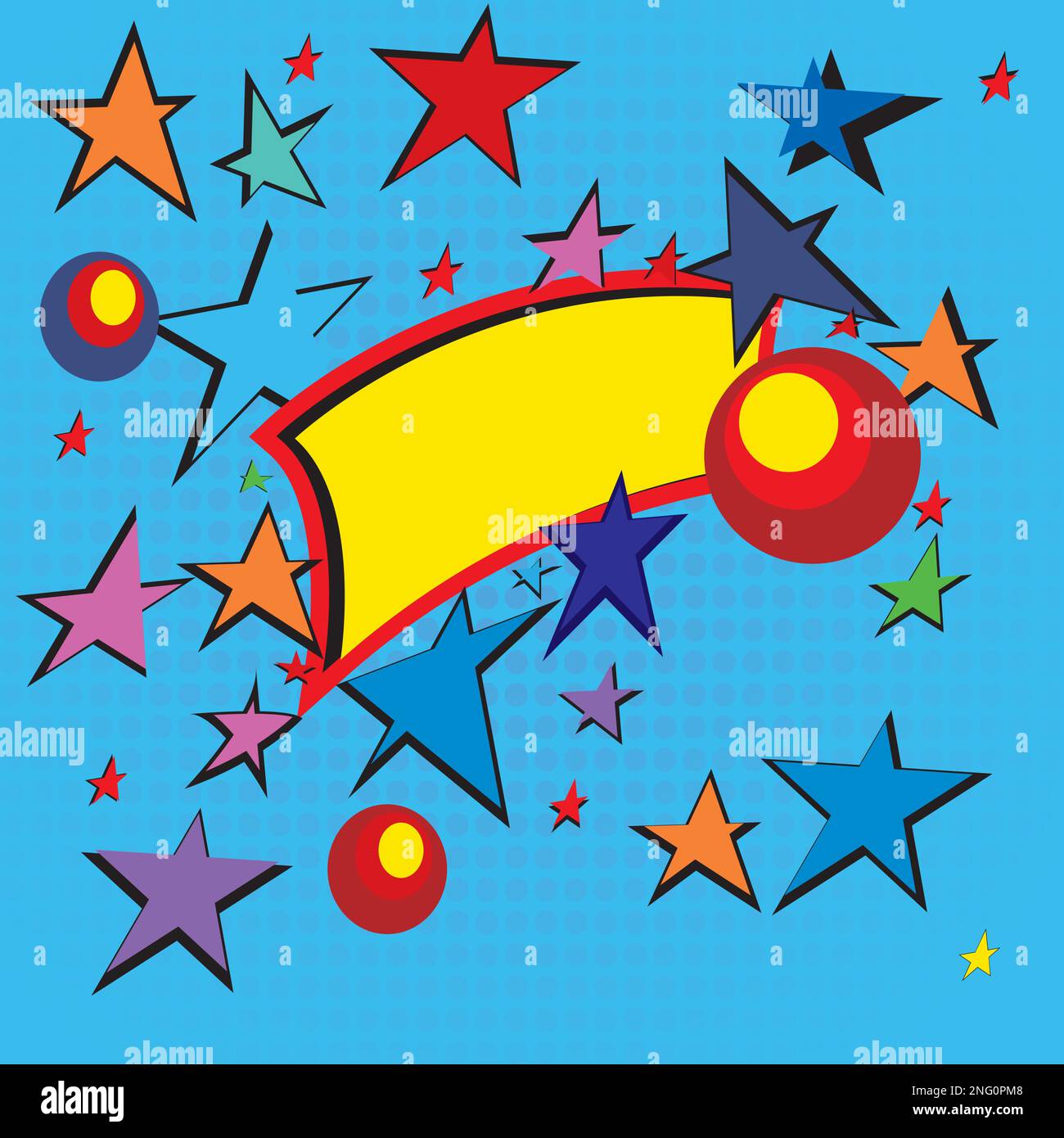Abbildung mit Text bubble und Sternen; Pop Art; Vector Illustration Stock Vektor