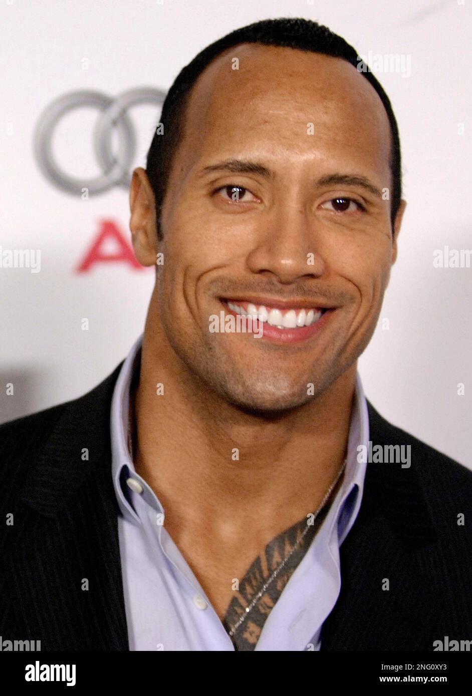 Dwayne "The Rock" Johnson arrives to the premiere of "Southland Tales" in Los Angeles, Friday Nov. 2, 2007. (AP Photo/Chris Pizzello) Stockfoto