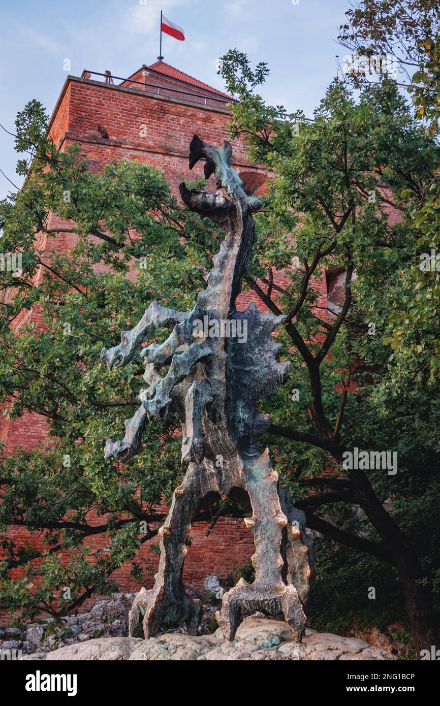 Statue des Wawel-Drachen in Krakau, Woiwodschaft Kleinpolen von Polen Stockfoto