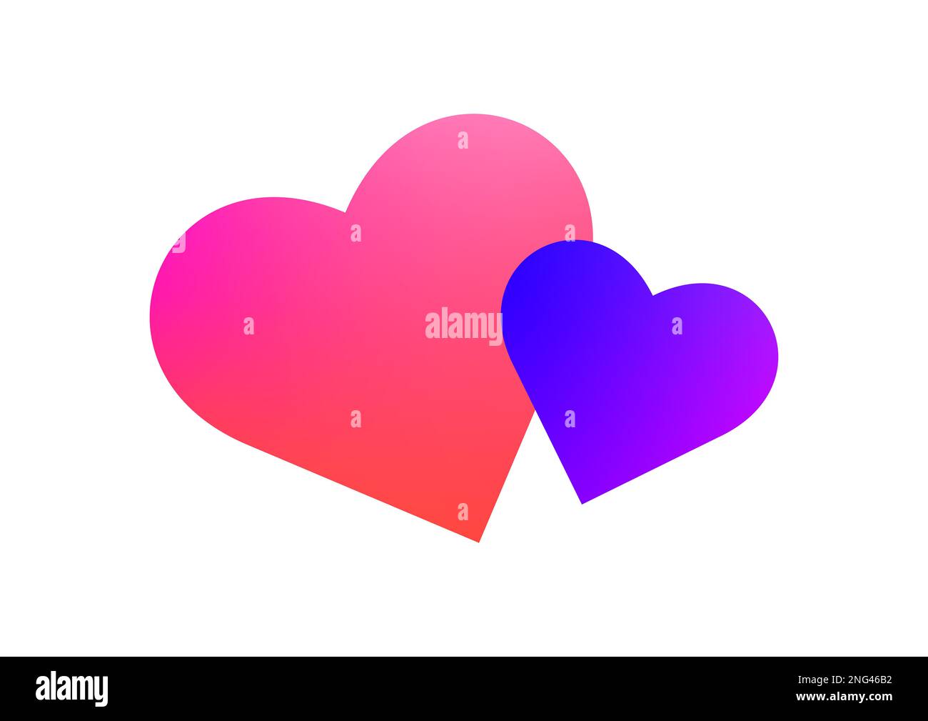 Herzdarstellung in hellen Farbverläufen Stockfoto