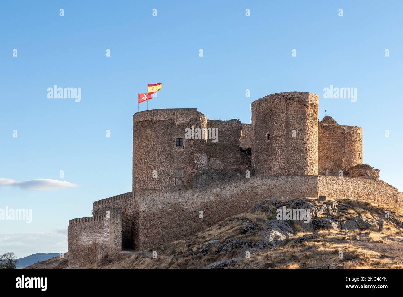 Castillo de la Muela in der Gemeinde Consuegra Castilla-La Mancha Stockfoto