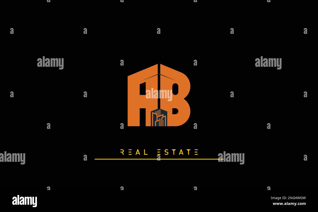 Immobilienbriefe Initialen Monogramm Logo ab , BA Stock Vektor