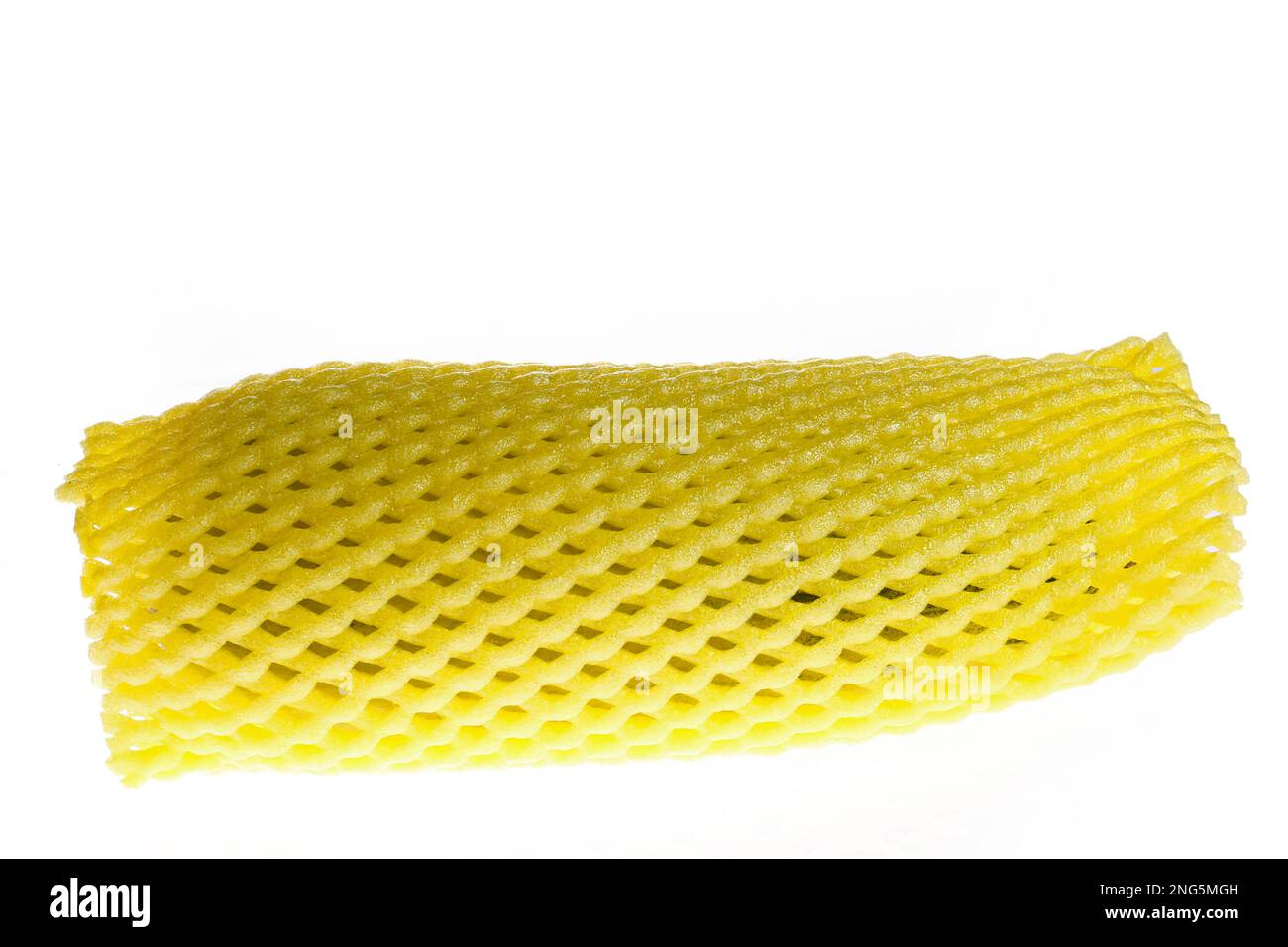 Melone auf weißem Hintergrund, aus nächster Nähe aufgenommen Stockfoto