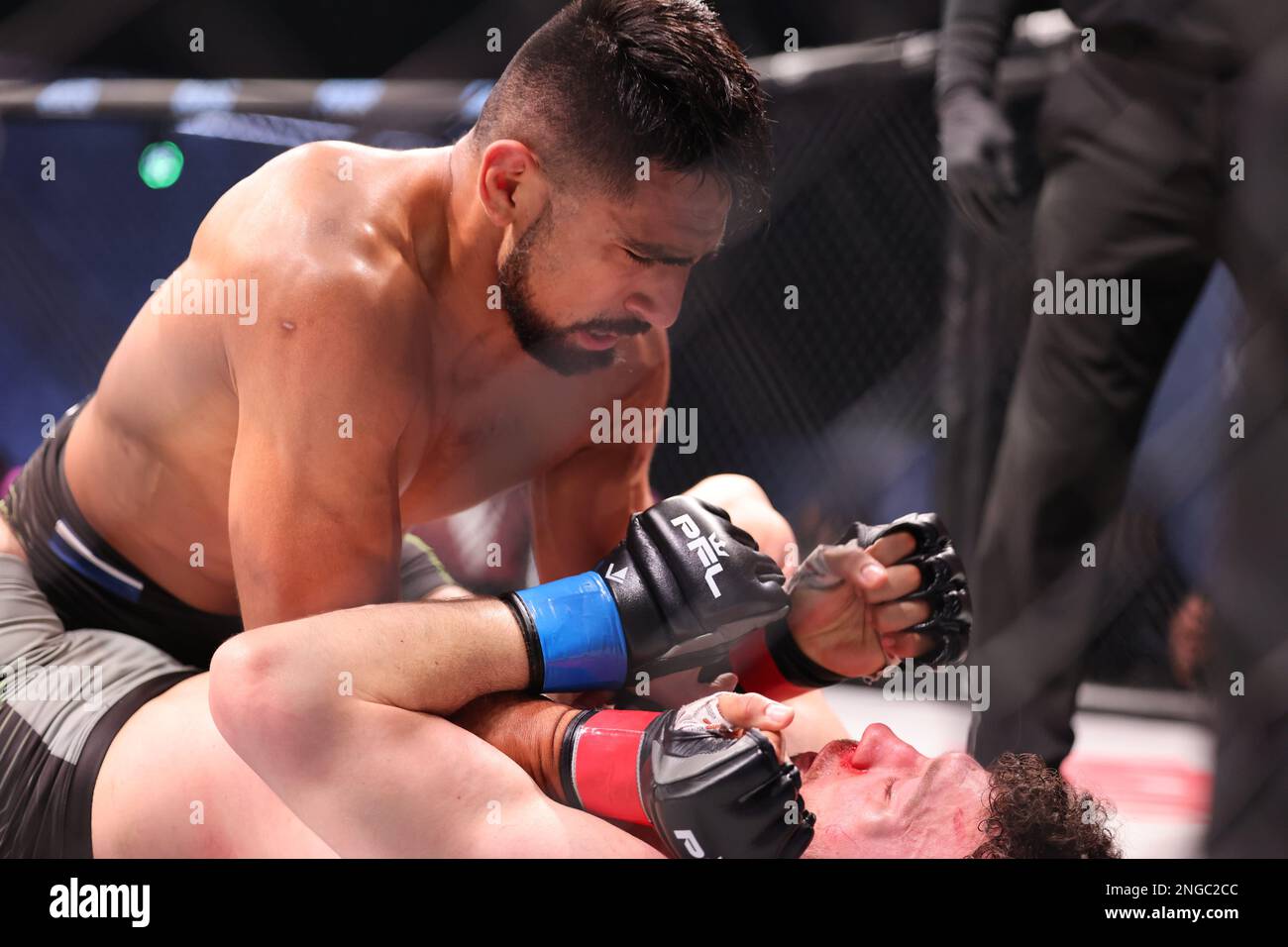 Orlando, Florida, USA. 17. Februar 2023. ORLANDO, Florida - Februar 17 Elvin Espinoza landet in Woche 4 der PFL Challenger Series am 17. Februar 2023 in den Universal Studios in Orlando, Florida, Schaden. (Kreditbild: © Aaron Litz/PX Imagens via ZUMA Press Wire) NUR REDAKTIONELLE VERWENDUNG! Nicht für den kommerziellen GEBRAUCH! Kredit: ZUMA Press, Inc./Alamy Live News Stockfoto