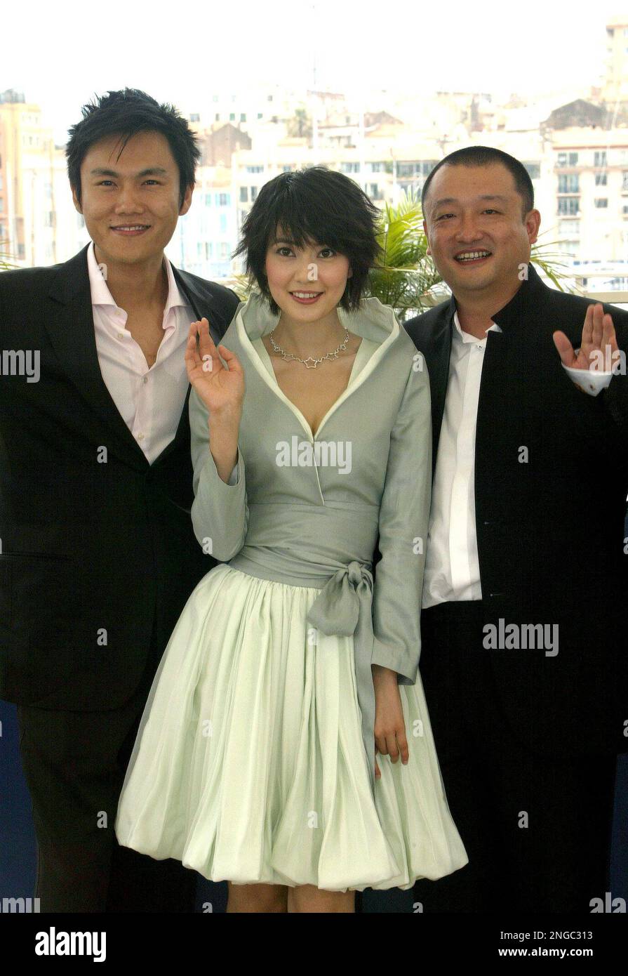 Chinese actor Qin Hao, actress Gao Yuanyuan and director Wang Xiaoshuai ...