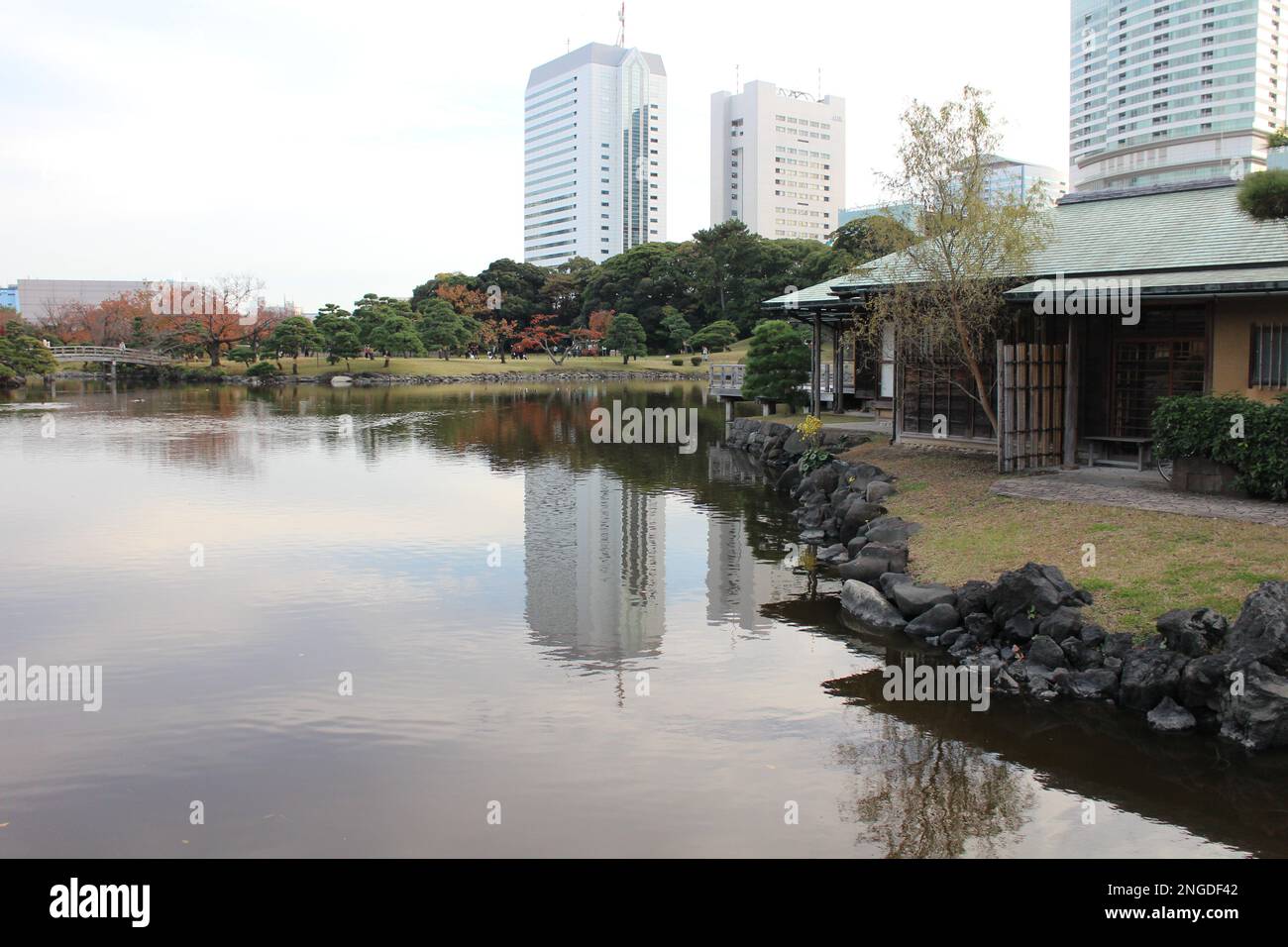 Hama-rikyu-Garten in Tokio, Japan Stockfoto