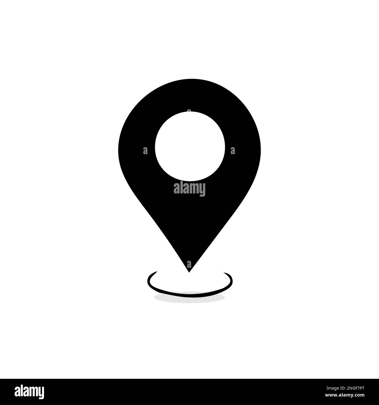 Symbole für die Position der Kartennadel. Moderne Kartenmarkierungen. Vektordarstellung auf weißem Hintergrund. Flaches Design modernes Symbol, Zeiger minimales Vektorsymbol, m Stock Vektor