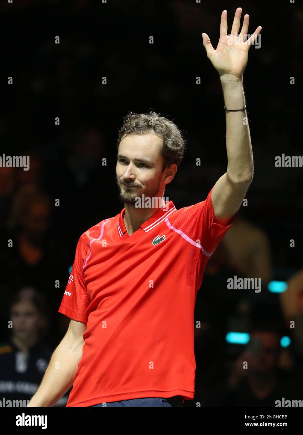 Rotterdam, Niederlande. 17. Februar 2023. Daniil Medvedev aus Russland nach seinem Spiel gegen Felix Auger-Aliassime aus Kanada während des ABN Amro Open 2023, ATP 500 Tennis Turnier am 17. Februar 2023 in Rotterdam, Niederlande - Photo Laurent Lairys / DPPI Credit: DPPI Media/Alamy Live News Stockfoto