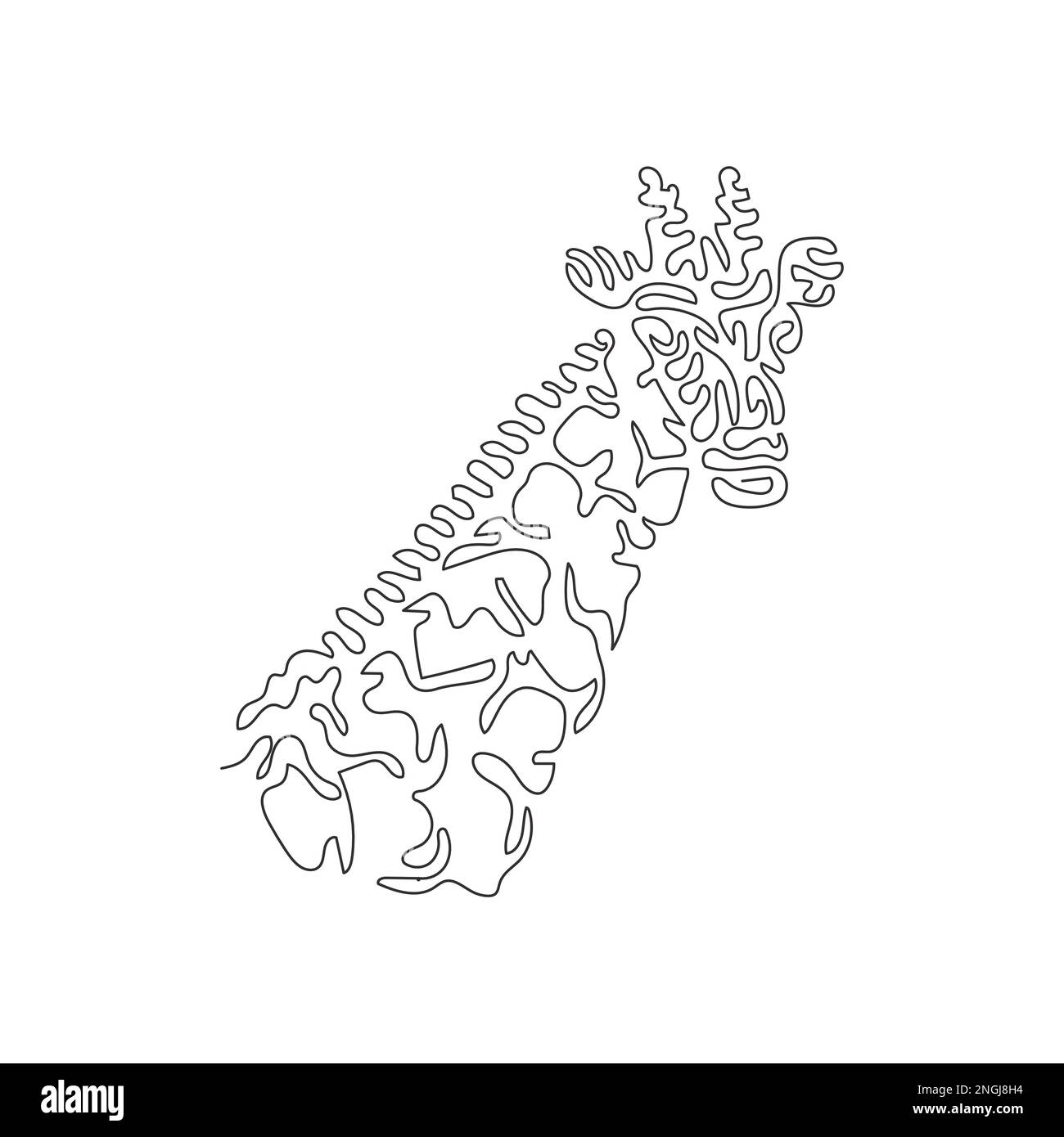 Eine einzelne geschweifte eine Linie zeichnen abstrakte Kunst. Giraffe langhalsiger Säugetiere. Durchgehende Linienzeichnung, Vektordarstellung einer bezaubernden Giraffe Stock Vektor