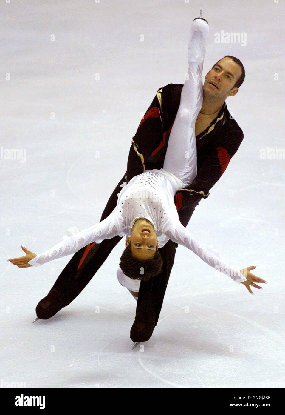 French pairs Sarah Abitbol and Stephane Bernadis perform during the