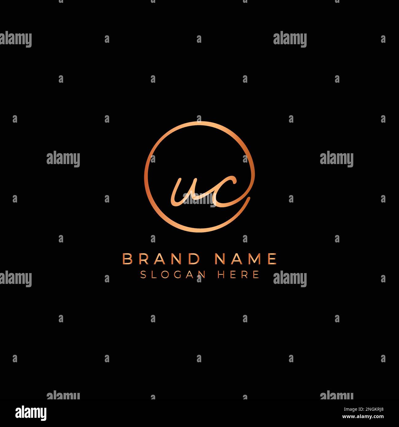 U, C, UC Anfangsbuchstabe handschriftlich und Signature-Vektor-Logo. Geschäftsvorlage in Rundform Strichgrafiken Stock Vektor