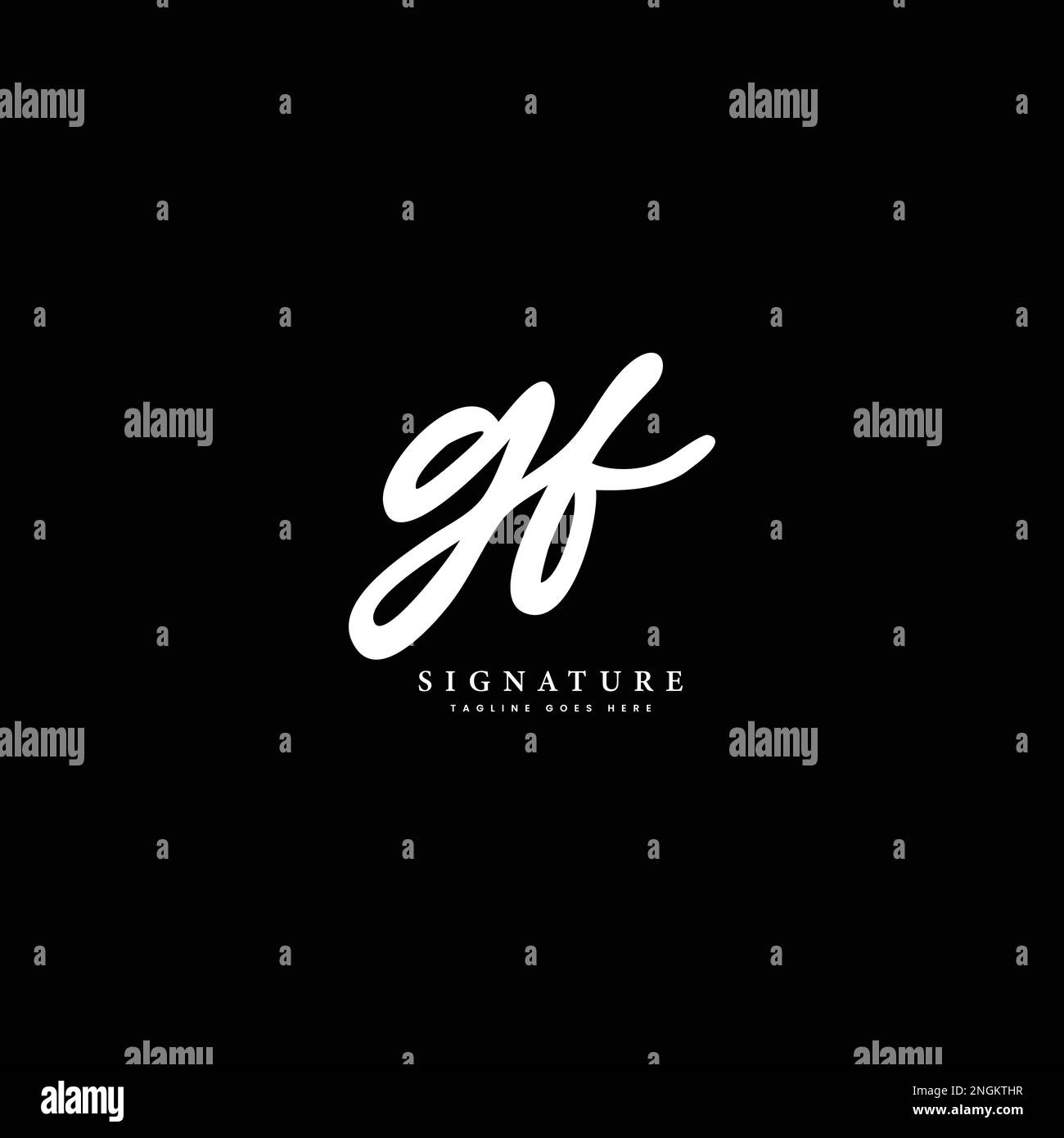 G, F, GF Anfangsbuchstabe Handschrift und Signature Vector Logo Stock Vektor