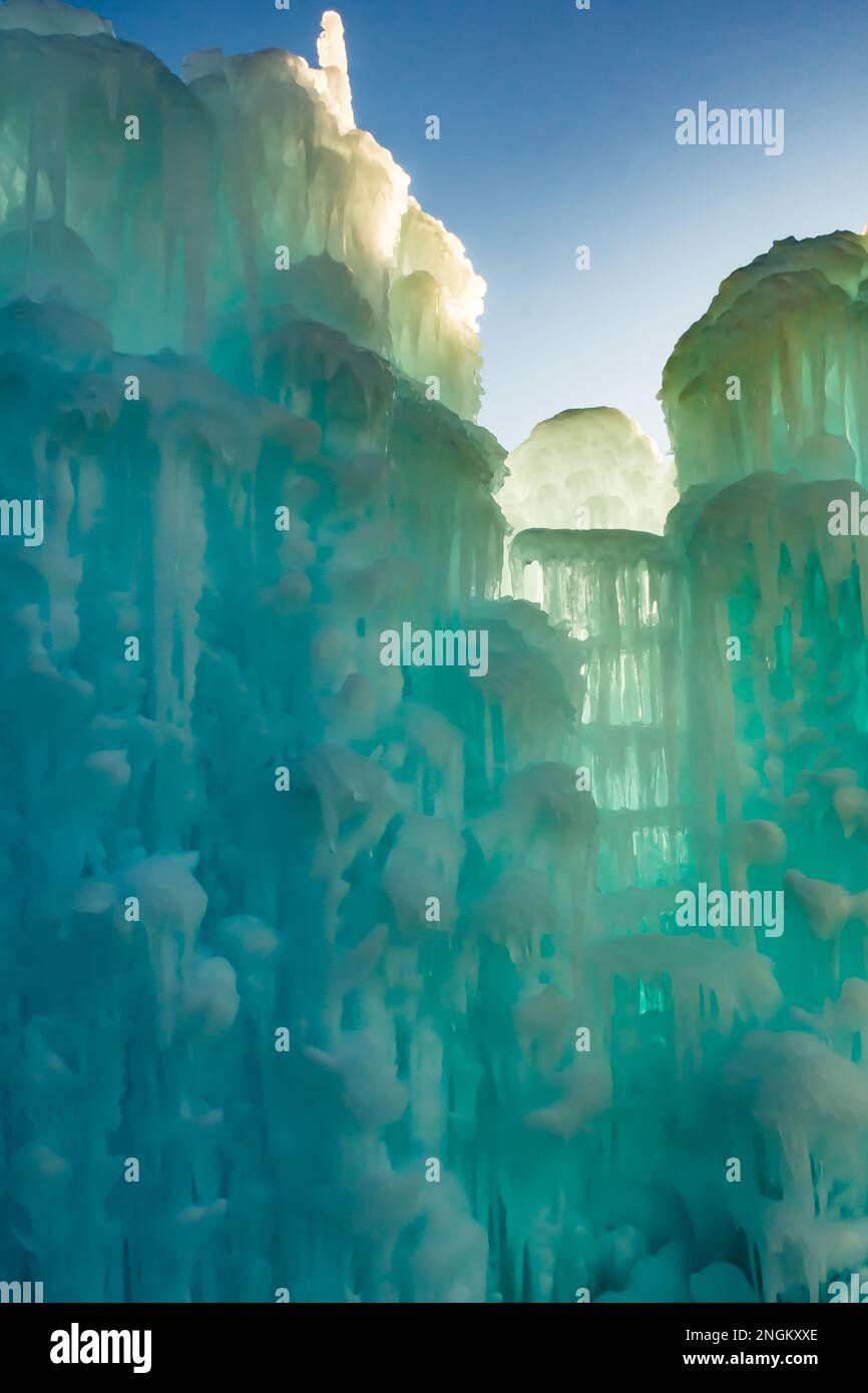 Lake George Ice Castles Stockfoto