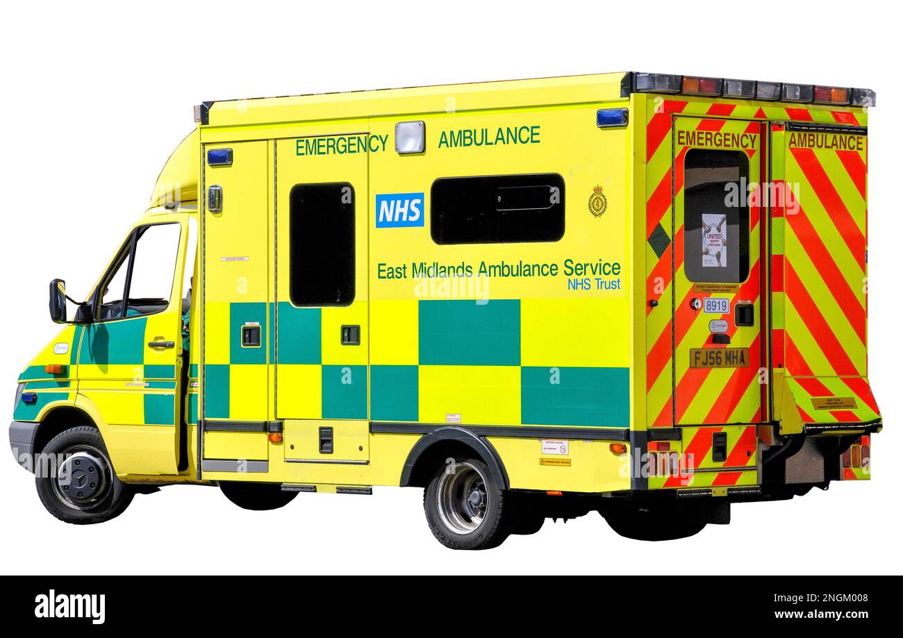 NHS East Midlands Krankenwagen, Ryknold Square, Chesterfield, Derbyshire, England, Vereinigtes Königreich Stockfoto
