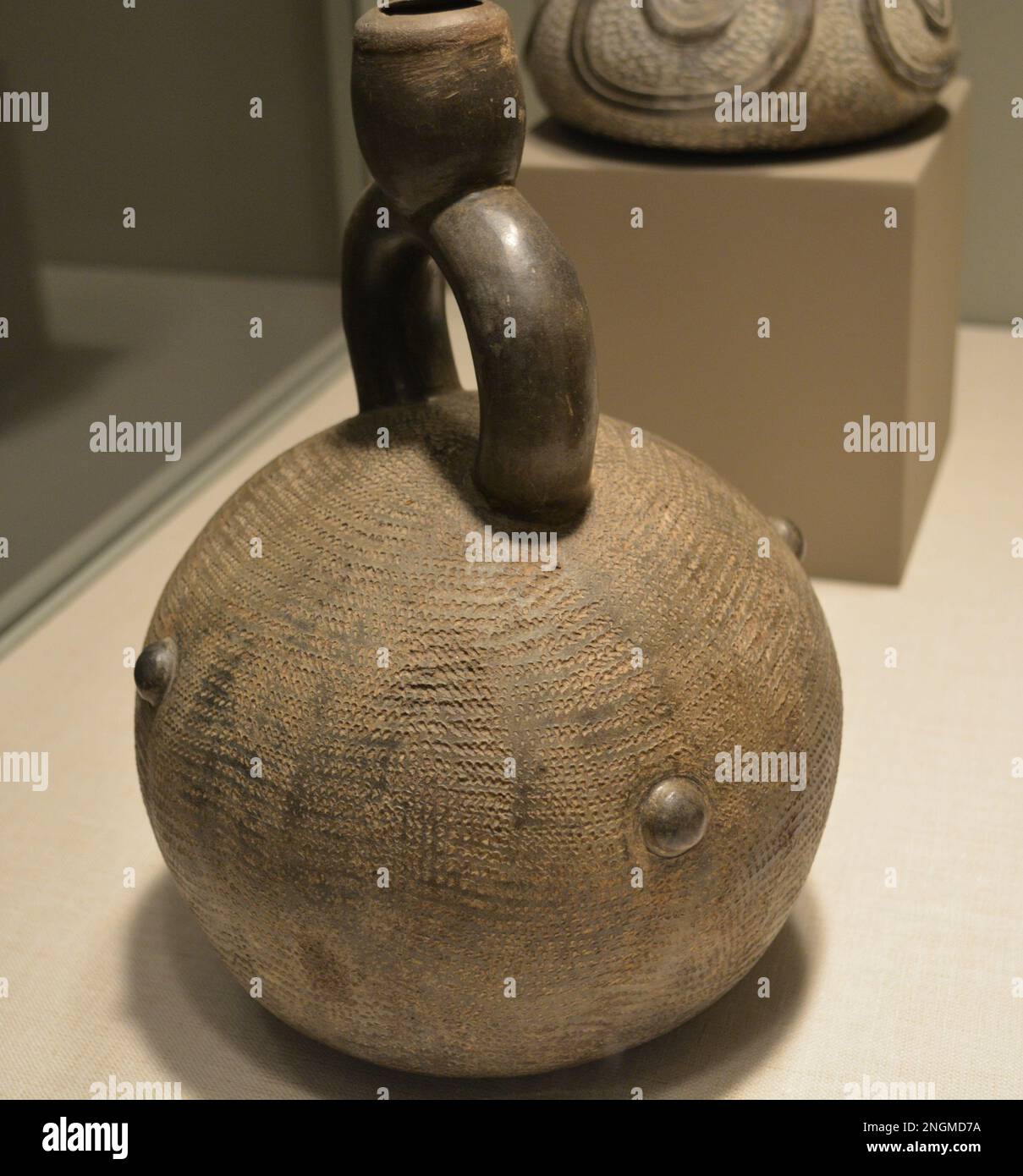 Chavin-Keramik. Präkolumbianerkulturen im Dallas Museum of Art. Stockfoto