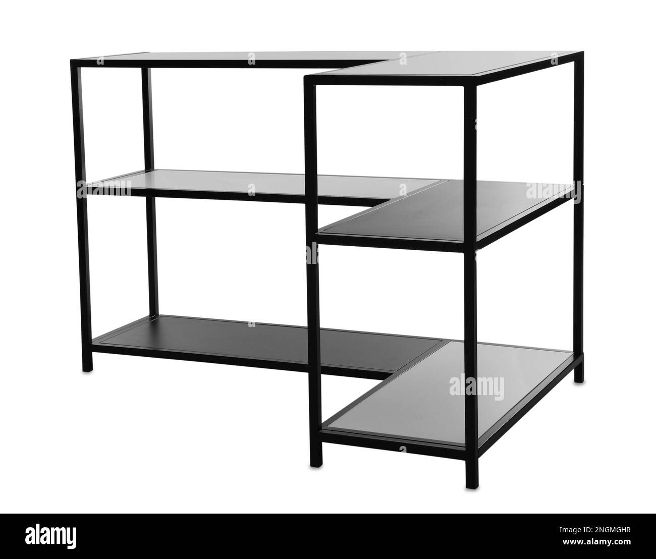 Eleganter Konsolentisch auf weißem Hintergrund. Innenelement Stockfoto