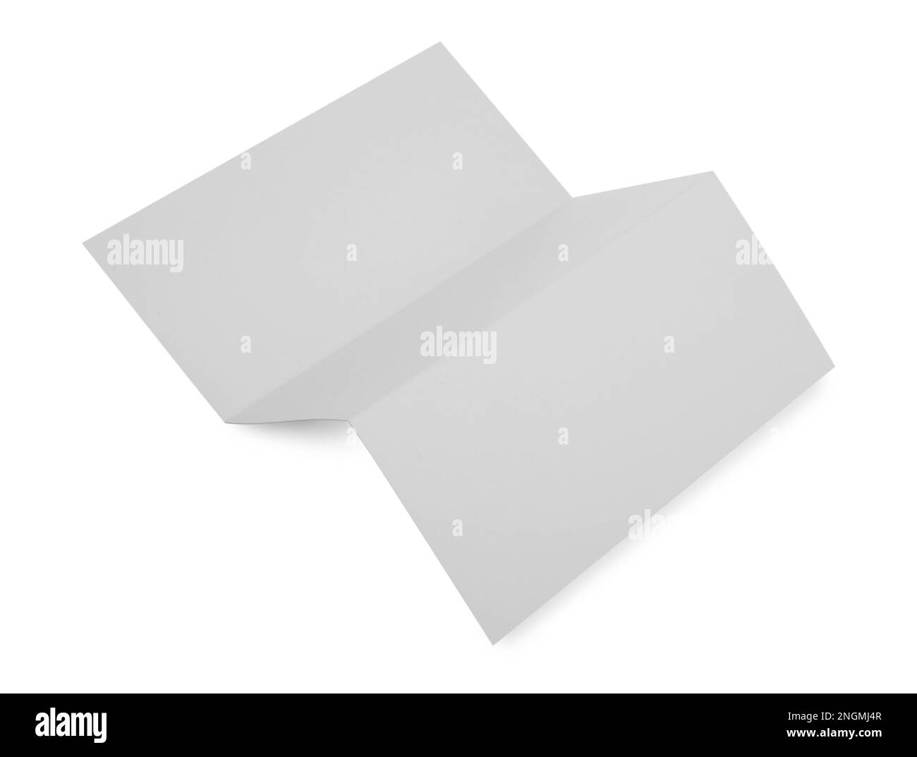 Leere Papierbroschüre isoliert auf weiß. Modell für Konstruktion Stockfoto