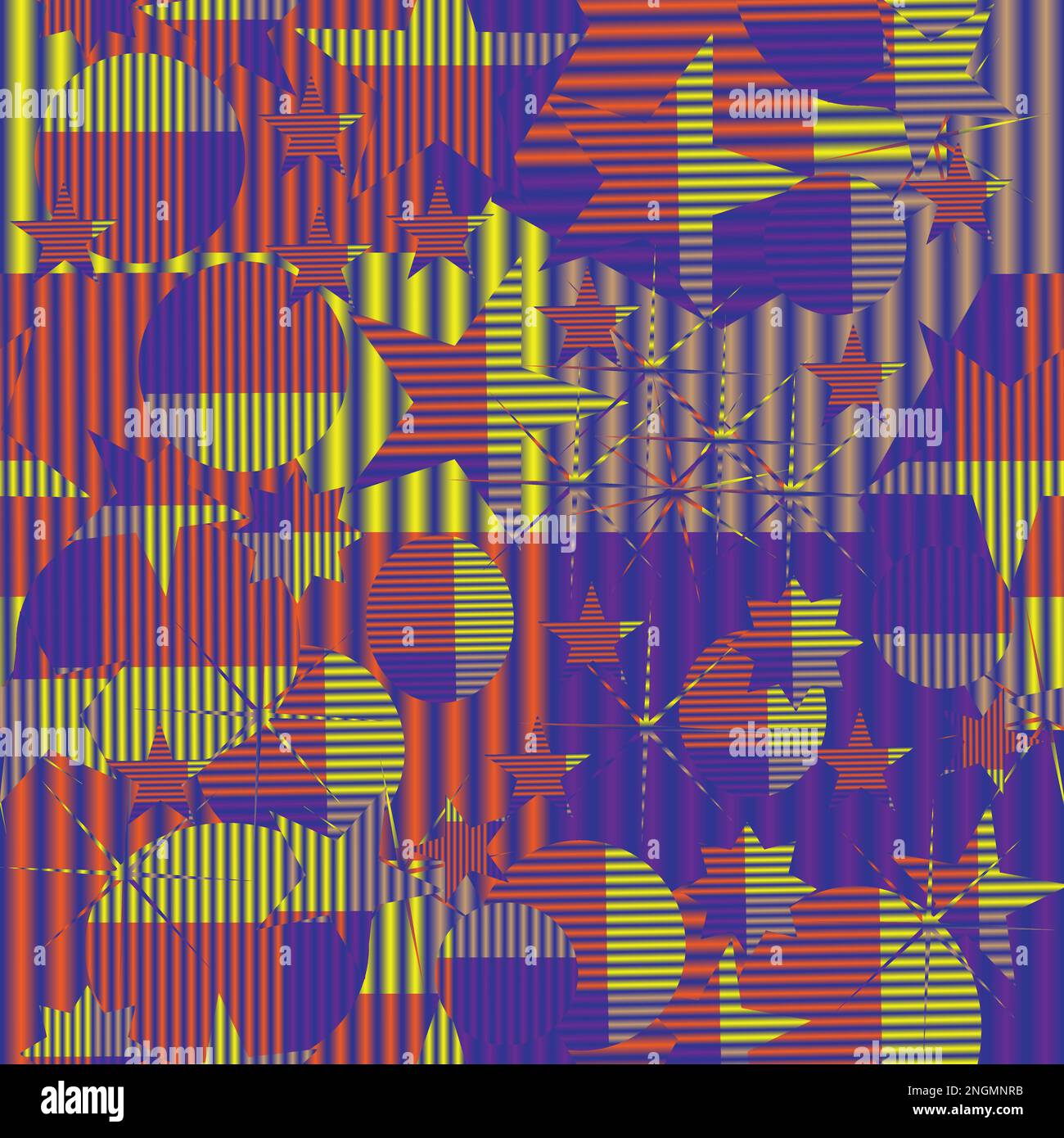 Nahtlose geometrische Muster mit Stars und Kreis Stock Vektor