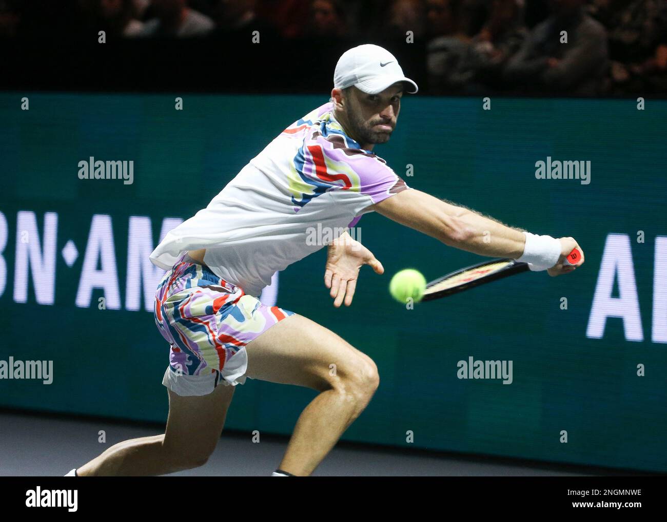 Grigor Dimitrov aus Bulgarien während der ABN Amro Open 2023, ATP 500 Tennis  Turnier am 18. Februar 2023 in Rotterdam, Niederlande. Foto: Laurent Lairys  / ABACAPRESS.COM Stockfotografie - Alamy