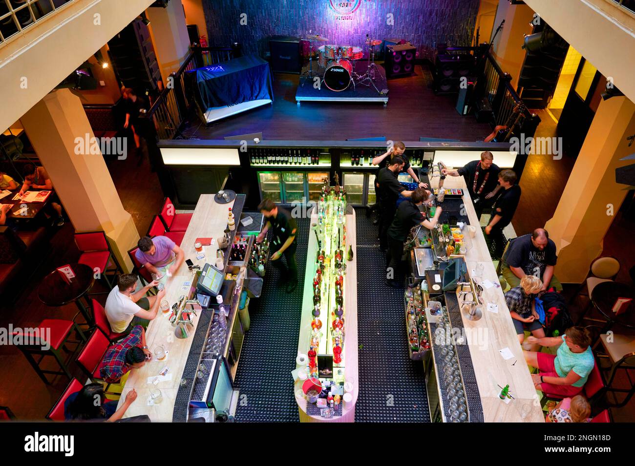 In Prag in der Tschechischen Republik. Das Hard Rock Cafe Stockfoto